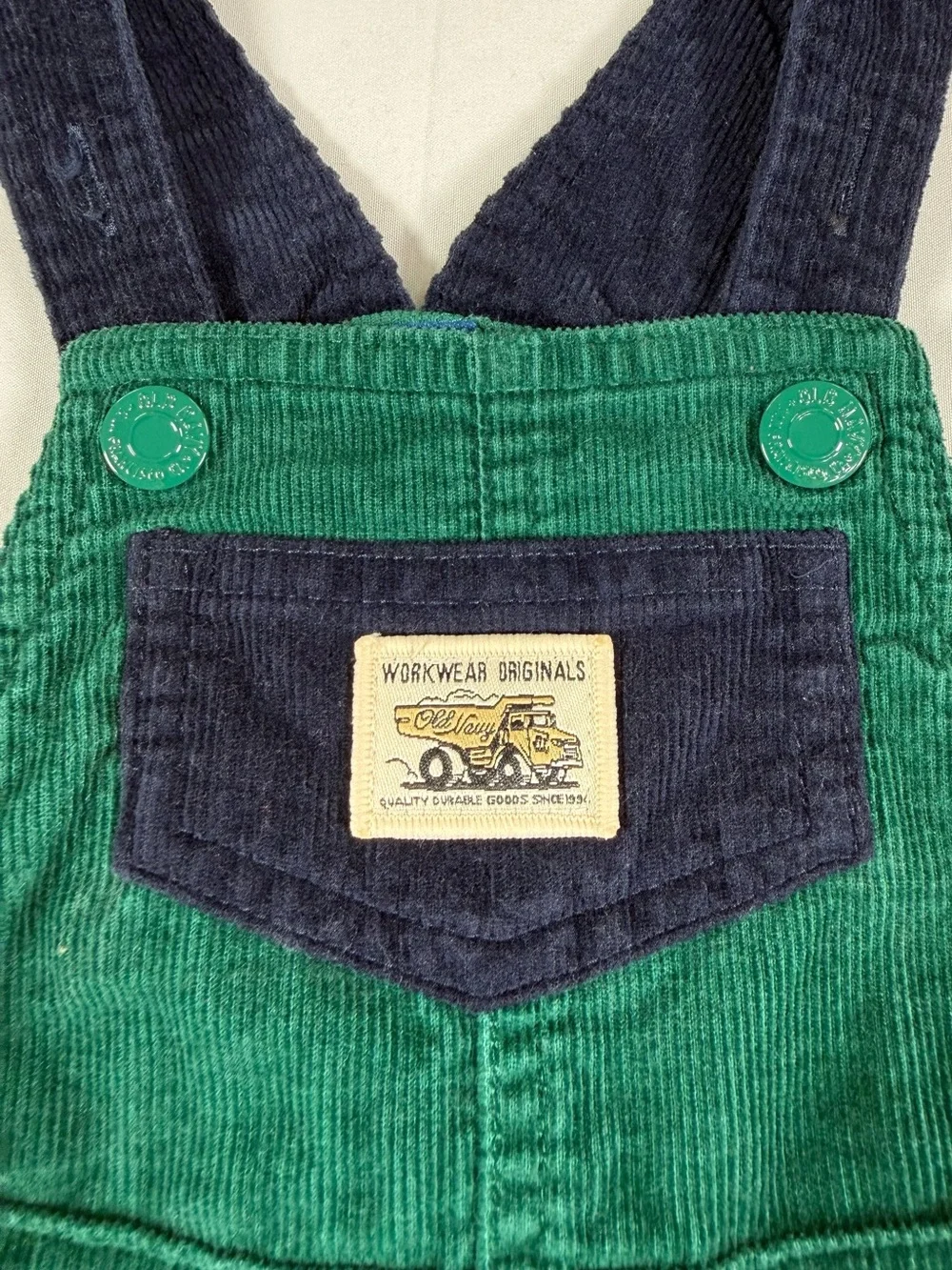 OLD NAVY Baby Corduroy Overalls 6-12M Workwear Retro Carpenter Utility Preppy